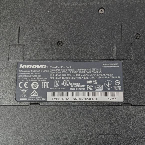 Lenovo 40A1 Thinkpad Pro Docking Station with Keys - Picture 5 of 8
